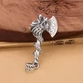 Collier pendentif tête de dragon en argent 925 pour hommes et femmes bijoux vintage personnalité