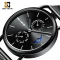 BEN NEVIS-Montres à Quartz pour Homme Horloge de Luxe Affichage de la Date et de la Semaine Phase