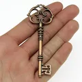 Pendentif clé décorative 2 pièces couleur argent Antique plaqué Bronze grande clé breloque