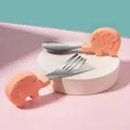 Vaisselle en Silicone de qualité alimentaire cheval éléphant dessin animé cuillère