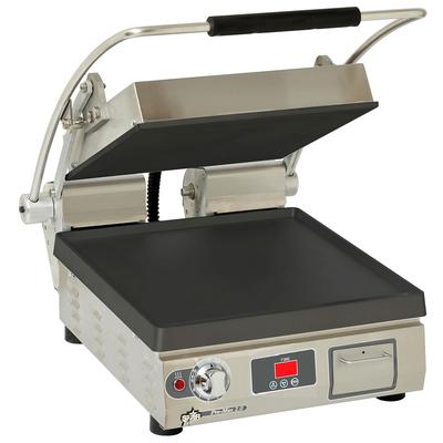 Star PST14IT Single Commercial Panini Press w/ Cast Iron Smooth Plates, 240v/1ph, Smooth Cast Iron Plates, 208-240V, Stainless Steel