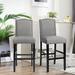 Costway Set of 2 Bar Stools 30'' Upholstered Kitchen Rubber Wood Full