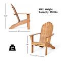 GIFFIH Wooden Outdoor Lounge Chair with Ergonomic Design for Yard and Garden