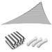 GIFFIH 25 x 25 x 25 Triangle Sun Shade Sail/ Gray+White