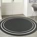 Nourison Essentials Indoor/Outdoor Black Ivory 6 x round Area Rug (6 Round)