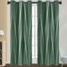 Voguele Grommet Blackout Window Drapes Thermal Insulated Room Darkening Curtain Floral Printed Window Treatments for Bedroom Living Room Green 108*137CM