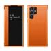 Decase Compatible with Samsung Galaxy S23 Ultra Case Clear View Window Magnetic Slim Flip Case Drop Protection Shockproof Protective Cover for Samsung Galaxy S23 Ultra Flip Case Cover Orange