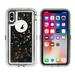 SOATUTO Case for iPhone XR 3 in1 Layers Hybrid Liquid Glitter Flowing Quicksand case Clear Soft Shockproof TPU Slim Protective Cover for iPhone XR(Black)