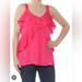 Michael Kors Tops | Michael Kors Ruffled Sleeveless Blouse/Top/Shirt Hot Pink Size Large | Color: Pink | Size: L