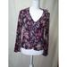 American Eagle Outfitters Tops | American Eagle Outfitters Top Blouse Boho Small Floral Bell Sleeve | Color: Purple/White | Size: S