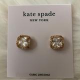 Kate Spade Jewelry | Kate Spade That Sparkle Cubic Zirconia Stud Earrings In Gold | Color: Gold | Size: Os