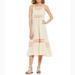 Free People Dresses | Free People Another Love Smocked Midi Dress Small | Color: Cream/Red | Size: S