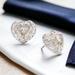 Kate Spade Jewelry | Kate Spade Silvertone Plated Cubic Zirconia Heart Stud Earrings | Color: Silver | Size: See Description