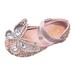 JDEFEG Buoy Boots Kids Fashion Spring and Summer Children Dance Shoes Girls Dress Performance Princess Shoes Rhinestone Pearl Sequin Bow Hook Loop Youth Winter Shoes Pink 23