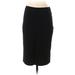 Adrienne Vittadini Casual Pencil Skirt Knee Length: Black Print Bottoms - Women's Size Small