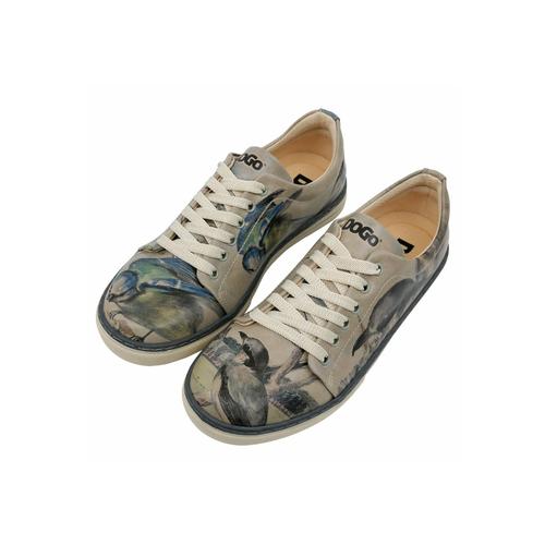 „Sneaker DOGO „“Birds of the Castle““ Gr. 39, Normalschaft, bunt (natur) Damen Schuhe Sneaker Vegan“
