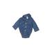 Carter's Long Sleeve Onesie: Blue Bottoms - Size 3 Month