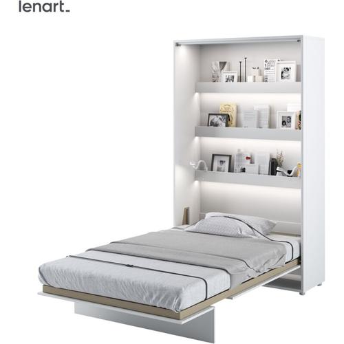 Lenart Schrankbett Wandbett BED CONCEPT 02 120×200 vertikal weiß glanz