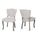 Set of 2 Button Tufted Dining Chair Light Gray - 24x34