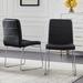 Set of 2 Dining Chairs Faux Leather Chairs Black - 16.9x18.7