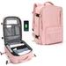 Large Hand Luggage Travel Backpack 30 L Laptop Backpack with Laptop Compartment Business Backpack for Women and Men(Pink)
