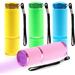 LED Flashlight Small Glow Flashlights Mini LED Flashlights Rubber Coated Flashlights with 9 LED Lights Portable Handy Lights for Camping Hiking Indoor Nail Gel Dryerï¼ˆ4pcsï¼‰ï¼ˆredï¼Œpinkï¼Œgreenï¼Œblueï¼‰