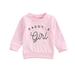 AMILIEe Toddler Baby Girl Cotton Long Sleeve Shirts Daddys Girl Pullover Sweatshirt Tops