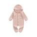 Peyakidsaa Newborn Baby Boy Girl Romper Hooded Outfit Clothes Waffle Cotton Button Jumpsuits