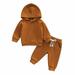 JDEFEG New Born Baby Girl Outfits for Pics Baby Boy Long Sleeve Solid Hoodies Sweatshirt Pants Outfit Set 2 Piece Sweatsuit Fall Clothes Blanket for Baby Girl Brown E