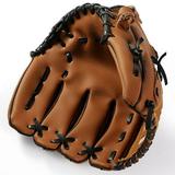 Biplut Baseball Gloves Left Hand Thickened Infield Pitcher Baseball Gloves Softball Gloves Children Teenagers Adults Training Practice Softball Baseball Gloves (Brown L)