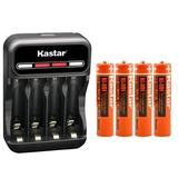 Kastar 4-Pack Battery and CMH4 Smart USB Charger Compatible with Panasonic KX-TG4732 KX-TG4732B KX-TG4733 KX-TG4733B KX-TG4734 KX-TG4734B KX-TG4736B KX-TG4741 KX-TG4742 KX-TG4743 KX-TG4744 KX-TG4745