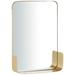 Henge Polished Gold 16" x 22" Rectangular Shelf Wall Mirror