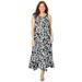 Plus Size Women's Halter Maxi Dress by Catherines in Black Tropical Floral (Size 5X)