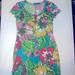 Lilly Pulitzer Dresses | Lilly Pulitzer T-Shirt Dress Floral Size Small Multicolored 100% Pima Cotton | Color: Red | Size: S