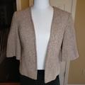 Anthropologie Jackets & Coats | Beth Bowley 3/4 Sleeve Open Front Tweed Blazer Size 2 | Color: Pink/Tan | Size: 2