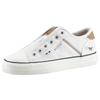 Slip-On Sneaker MUSTANG SHOES, Damen, Gr. 38, weiß, Textil, Lederimitat, kontrastfarbene Details, sportlich, Schuhe, Plateau Sneaker, Slipper, Freizeitschuh mit praktischem Gummizug, Topseller