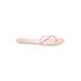 Havaianas Flip Flops: Slip-on Stacked Heel Casual Orange Print Shoes - Women's Size 41 - Open Toe