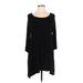 Soma Casual Dress - Shift Boatneck 3/4 sleeves: Black Print Dresses - Women's Size Medium