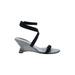 Donald J Pliner Wedges: Black Print Shoes - Women's Size 7 1/2 - Open Toe