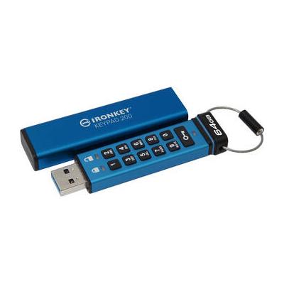 Kingston 64GB IronKey Keypad 200 USB-A 3.2 Gen 1 Flash Drive IKKP200/64GB