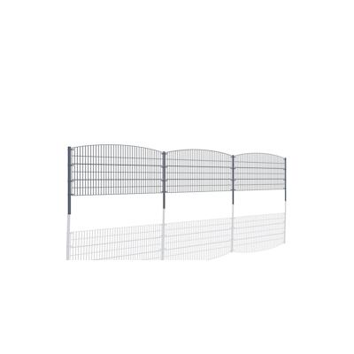 Aileenstore Gartenzaun Mattenzaun Doppelstabmattenzaun Anthrazit Grau Rund 1,60 m x 10 m Image