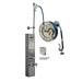 T&S B-7142-U01WS8BC 50 ft Surface-Mount Hose Reel Cabinet w/ Bottom Inlets & 50' Open Stainless Steel Hose, Cerama Cartridges, Silver