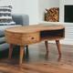 Coffee Table with Drawer and Storage Shelf - Modern Wooden Living Room Table with Storage - Solid Wood Wave Sofa SIde Table