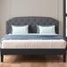 Mixoy Linen Upholstered Bed Frame with Button Tufted Headboard