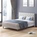 Mixoy Bed Frame with Adjustable Headboard, Upholstered Platform Bed Frame with Wooden Slats,Tufted Bed Mattress for Bedroom