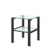 Glass End Table 2-Tier Coffee Table Modern Nightstand Side Table with 4 Metal Legs for Living Room, Bedroom