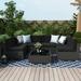 7 Piece Patio Furniture Sets Outdoor Sectional Patio Conversation Set Wicker Rattan Sofa Chair Set with Cushion and Glass Table
