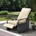 ATR ART TO REAL Outdoor Patio Adjustable Wicker Rattan Recliner Wicker Reclining Aluminum Frame Waterproof Cushions Khaki