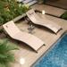 Kullavik Patio Chaise Lounge Set 3 Pieces Outdoor Lounge Chair Outdoor Wicker Lounge Chairs with Table Folding Chaise Lounger for Poolside Backyard Porch Grey