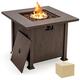 Topbuy 32 Propane Fire Pit Table 50 000 BTU Outdoor Propane Gas Fire Table with Wood-like Tabletop Lid and Lava Rocks with PVC Cover